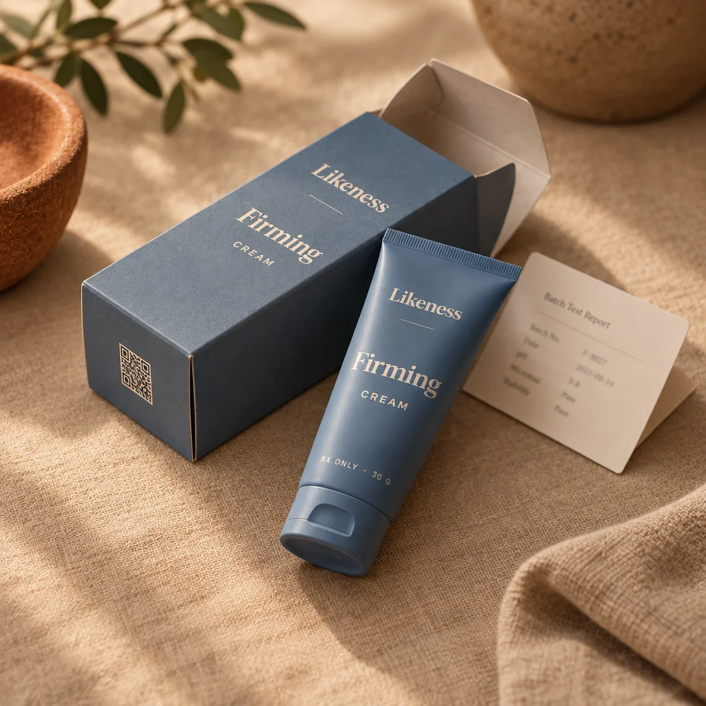 Firming Cream with its carton and batch test report